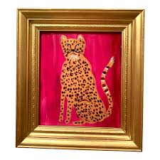Abstract Leopard Painting In Frame Chairish Leopard Painting Painting Fine Art Painting Abstract