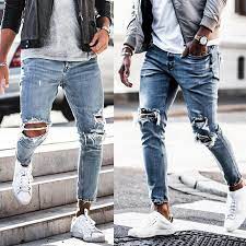 2 devant et 2 derrière porté très peu. Jean Bleu Homme Streetwear Detruit Jean Dechire Homme Hip Hop Pantalon Crayon Homme Casse Patch Survetement Pantalon De Rue Mode Homme Ventelh
