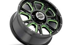 Vision Black & Green Fury Wheels