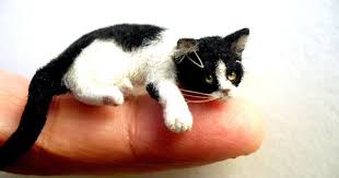 American Shorthair Cats Black And White Black And White American Shorthair Cat Or Kitten Miniature By Linda Fisher Felt Animals Felt Cat Needle Felted Animals