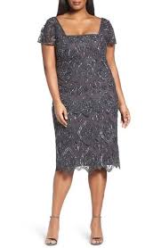 Pisarro Nights Lace Tiers Embellished Cocktail Sheath Dress Plus Size Best Cocktail Dresses Plus Size Cocktail Dresses Plus Size Dresses