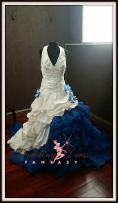 Blue And White Wedding Dress Blue And White Bridal Gown Blue Etsy White Bridal Gown Blue Wedding Dresses Wedding Dresses