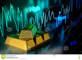 Gold Bar With Gold Price Chart Background 3d Rendering