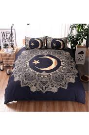 The bedding set has a duvet cover with no filling, a bed sheet and pillowcase. Moon Star Printed Three Pieces Soft Bedding Sets Duvet Cover Set Bed Pillowcase Beautifulhalo Com