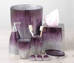 Updating a master bath or powder room? Elegant Sophisticated Purple Bathroom Accessories Decor Report