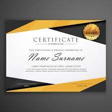 Yang terakhir adalah kumpulan lebih dari 5000+ template sertifikat kosong bisa diedit dengan format psd dan eps. Download Golden Black Geometric Certificate For Free Certificate Design Vector Free Certificate Of Appreciation