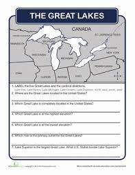 Test your great lakes knowledge with the questions below. The 5 Great Lakes Worksheet Education Com