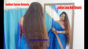 Being an indian, i have seen lots of indian women with long, black and thick hair from my childhood. Wedding Saree Fashion With Beautiful Indian Long Hair Model Fashionable Hair For Parties Youtube