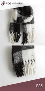 Black And White Scarf Png Hollister Black White Plaid Chunky Woven Scarf Chunky Woven White Plaid Scarf