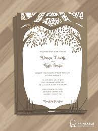 Romantic Woods Trees Fall Wedding Invitation Wedding Invitation Templates Wedding Invitation Card Template Wedding Invitation Format
