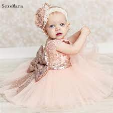 Find og sammenlign priser på de bedste varer fra topsælgere hos productshopper. Flower Girl Dresses Baby Infant Toddler Cloth Birthday Party Dresses Pink Rose Gold Sequins Bow Lace Crew Neck Tea Length Dresses Aliexpress