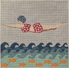 This free valentine cross stitch pattern and matching floss thread holders are a handy cute addition to your stash. Asit314 Swim Girl