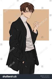 Smoking Brown Hair Man Manhwa Style Stock Illustration 2307328537 |  Shutterstock