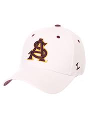 zephyr arizona state sun devils mens white dh fitted hat 5351530