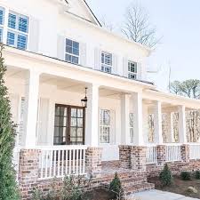 They did a great job. Front Porch White House Exterior Triangle Brick Oakton Southern Porch Wrap Around Porch Re Colonial House Exteriors House Exterior White Exterior Houses