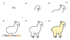 Use pink for the llama's head, the top of the neck and for a stripe at the top and bottom of the body. How To Draw Llama Step By Step Images