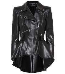 Alexander Mcqueen Peplum Leather Jacket Alexander Mcqueen Artfully Combine Silhouettes That Defi Peplum Leather Jacket Ladies Jackets Classy Leather Jacket