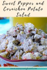 Sweet Pepper And Cornichon Potato Salad Recipe Stuffed Peppers Bacon Recipes Homemade Recipes