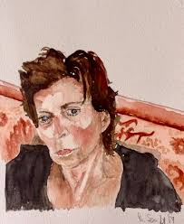 Self portrait from the past, watercolors