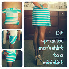 Place a fitting skirt you already have on the skirt. Diy Upcycled Men S T Shirt Into A Mini Skirt The Crafty Coup