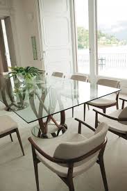 Porada Infinity Dual Base Rectangular Dining Table With Glass Top Indoor Furniture Uk Comedores De Cristal Comedores De Vidrio Mesas De Comedor