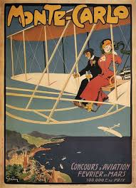 Monte Carlo Competition Aviation 1909 Vintage French Air Travel Poster On Canvas 24x32 In Aviation Posters Travel Posters Vintage Aviation