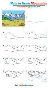 How To Draw Mountains - Really Easy Drawing Tutorial | Mountain Drawing, Drawing  Tutorial Easy, Drawing Tutorials For Kids