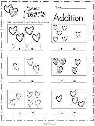 Sweet Heart Addition Worksheet Madebyteachers Kindergarten Addition Worksheets Kindergarten Math Worksheets Kindergarten Worksheets
