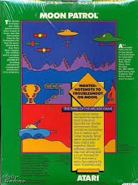 Moon Patrol Commodore 64 Back Cover Moon Patrol Cover Art Classic Video Games