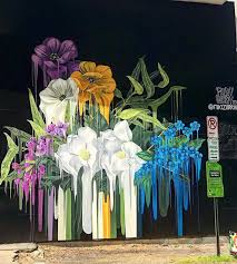 Niki Zarrabi In Washington Dc Usa 2019 Graffiti Flowers Mural Art Flower Art