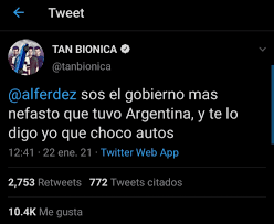 Shop official tan bionica merch, vinyl records, shirts and more. Hackearon La Cuenta De Tan Bionica Y Tuitearon Contra Chano Y Alberto Fernandez Eldoce Tv
