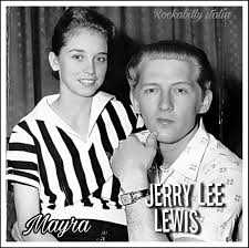 12 December 1957 Still married to his first wife Jane Mitcham, Jerry Lee Lewis secretly married his 13-year old second cousin Myra Gale Brown. Lewis's personal life was hidden from the public