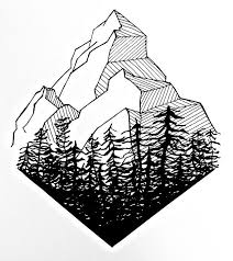 Mountain Range Geometric Design Geometric Mountain Geometric Mountain Design Silhouette Drawing