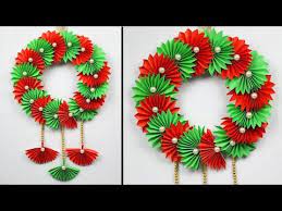 Paper Craft Christmas Wreath How To Make Christmas Wreath Christmas Paper Decorations Ideas Youtube Christmas Wreath Craft Christmas Wreaths Paper Crafts