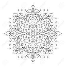 Each snow crystal is unique and inimitable; Abstract Mandala Or Whimsical Snowflake Line Art Design Or Coloring Royalty Free Cliparts Vectors And Stock Illustration Image 59069429