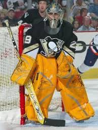 They collapse to the net when they need to. Marc Andre Fleury And His Bright Yellow Pads Nhl Penguins Pittsburgh Penguins Hockey Retro Sports