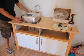 Putting A Sink Into The Ikea Varde Cabinet Northstory Ca Teekuche Kleine Kuche Ikea