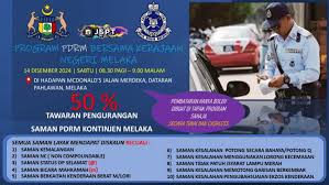 Ada Berita Baik Untuk Orang Melaka, Esok Ada Diskaun Saman Trafik Sehingga  50%