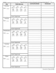 Send Home Behavior Charts Worksheets Teaching Resources Tpt