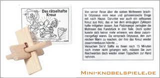 Odysseus kann sein dreiteiliges, rätselhaftes kreuz nicht mehr zusammenbauen. Mini Knobelspiel Das Ratselhafte Kreuz