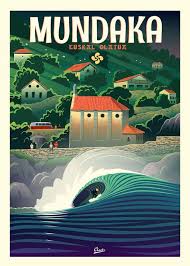 Vintage Illustration Travel Poster By Damien Clave Surf Poster Surf Drawing Surf Art