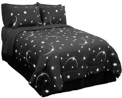 Black And White Moon Duvet Cover Set Stellar Moon And Star Glow In The Dark Comforter Set Comforter Sets Full Comforter Sets Twin Comforter Sets