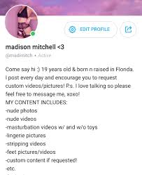 ♥ madison mitchell ♥ on X: check out my OnlyFans! i post premium content  on there every day, and highly encourage you to ask for custom videos or  pictures. check me out!