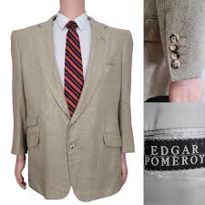 Edgar Pomeroy Mens Blazer Sport Coat Two Button Casual Jacket 46R Bespoke  Suits