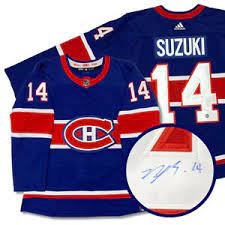 Related:toronto maple leafs jersey nhl jersey montreal canadiens winter classic jersey montreal canadiens centennial jersey montreal canadiens hoodie montreal canadiens hat montreal expos jersey edmonton oilers jersey chicago blackhawks jersey tampa bay lightning jersey montreal. Nick Suzuki Autographed Montreal Canadiens Reverse Retro Blue Jersey Ebay