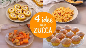 5 ricette facili e veloci. 4 Idee Con La Zucca Ricetta Facile Del Rotolo Frittata Pasta Cremosa Spezzatino E Muffin Dolci Youtube