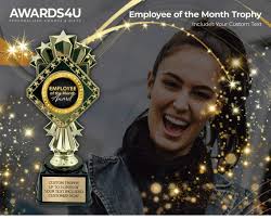 Employee of the Month Trophy With Engraved Plate