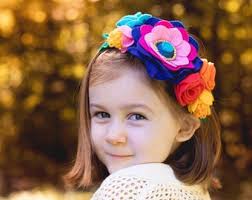 Rainbow flower crown, Rainbow baby headband, Boho flower crown, Rainbow  festival headpiece, Felt Flower Baby toddler little girl headband