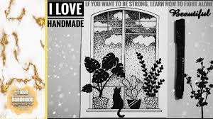 draw splendid window with plants in night رسم نافذة سهلة جذا بها نباتا fight alone art my love