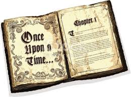 Vector Illustration Of An Old Fashioned Story Book Hard Cover Book Is Featured Open And On An Angle Reads Once Upon A Time Along With Chapter 1 And Sam